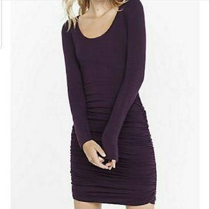 Express Long Sleeve Ruched Bodycon Dress